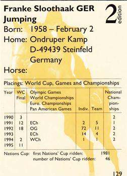 1995 Collect-A-Card Equestrian #129 Franke Sloothaak Back